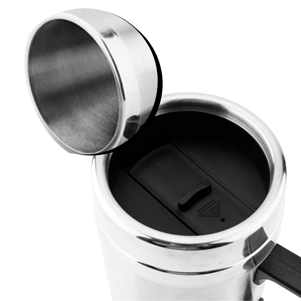 Caneca de aço inox para carro de 300ml, suporte para bebidas, compatível com 12V e 24V, segura e não tóxica.