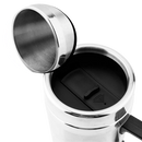 Caneca de aço inox para carro de 300ml, suporte para bebidas, compatível com 12V e 24V, segura e não tóxica.