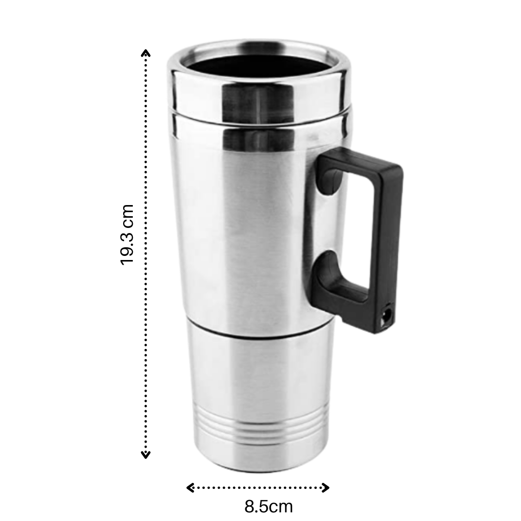 Tasse bouilloire de 300ml em aço inox para carro, suporte para bebidas e alimentos, compatível com veículos 12V e 24V.