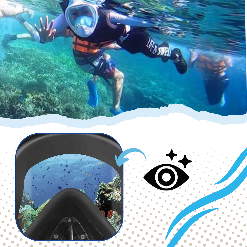 Máscara de mergulho com snorkel Wildhorn Outfitters, vista panorâmica de 180°, máscara transparente para esportes aquáticos.