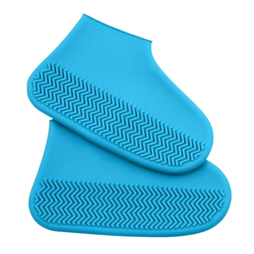 Par de capas de proteção para sapatos em silicone impermeável da Popvcly, em azul, ideal para proteger calçados contra água