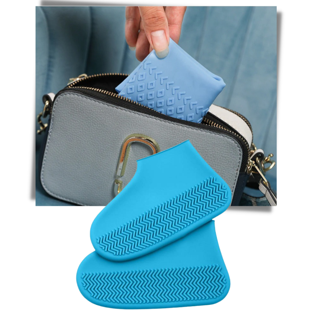 Par de capas de proteção para calçados em silicone impermeável da Popvcly, leves e fáceis de transportar.