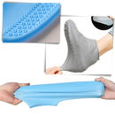 Par de capas de sapato impermeáveis em silicone da Popvcly, resistentes à água e reutilizáveis, com sola antiderrapante.