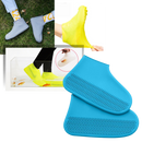 Par de capas de proteção de silicone impermeáveis para calçados, ideal para manter os sapatos secos e limpos.