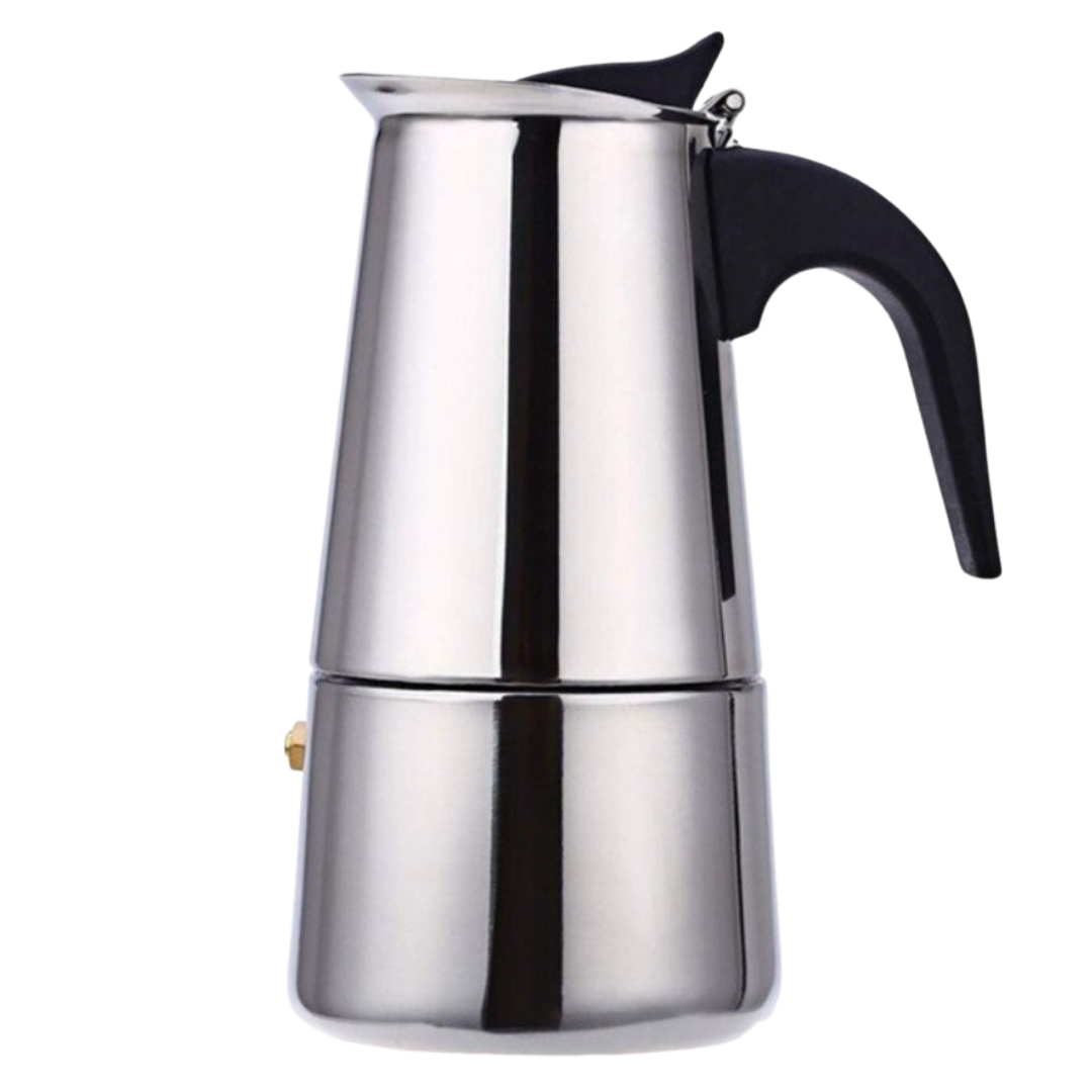 Cafetière italienne Crystalrao de 200 ml para preparo de café, eletrodoméstico de cozinha com corpo de metal e alça resistente