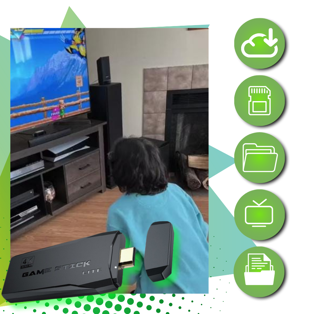 Console de jogos retro Crzm com design clássico, fácil de configurar e jogar,para diversão nostálgica.