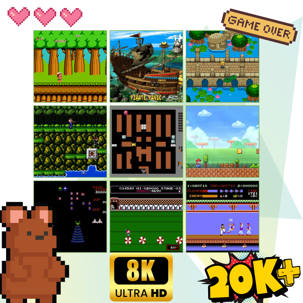 Console de jogos retro Crzm com design clássico e tela de alta definição, ideal para jogos de console antigo.