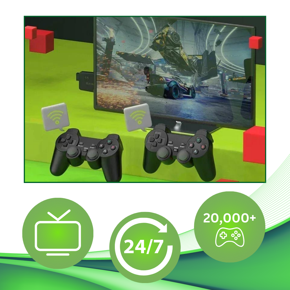 Console de jogos retro Crzm com design clássico, ideal para jogos de arcade e diversão nostálgica.