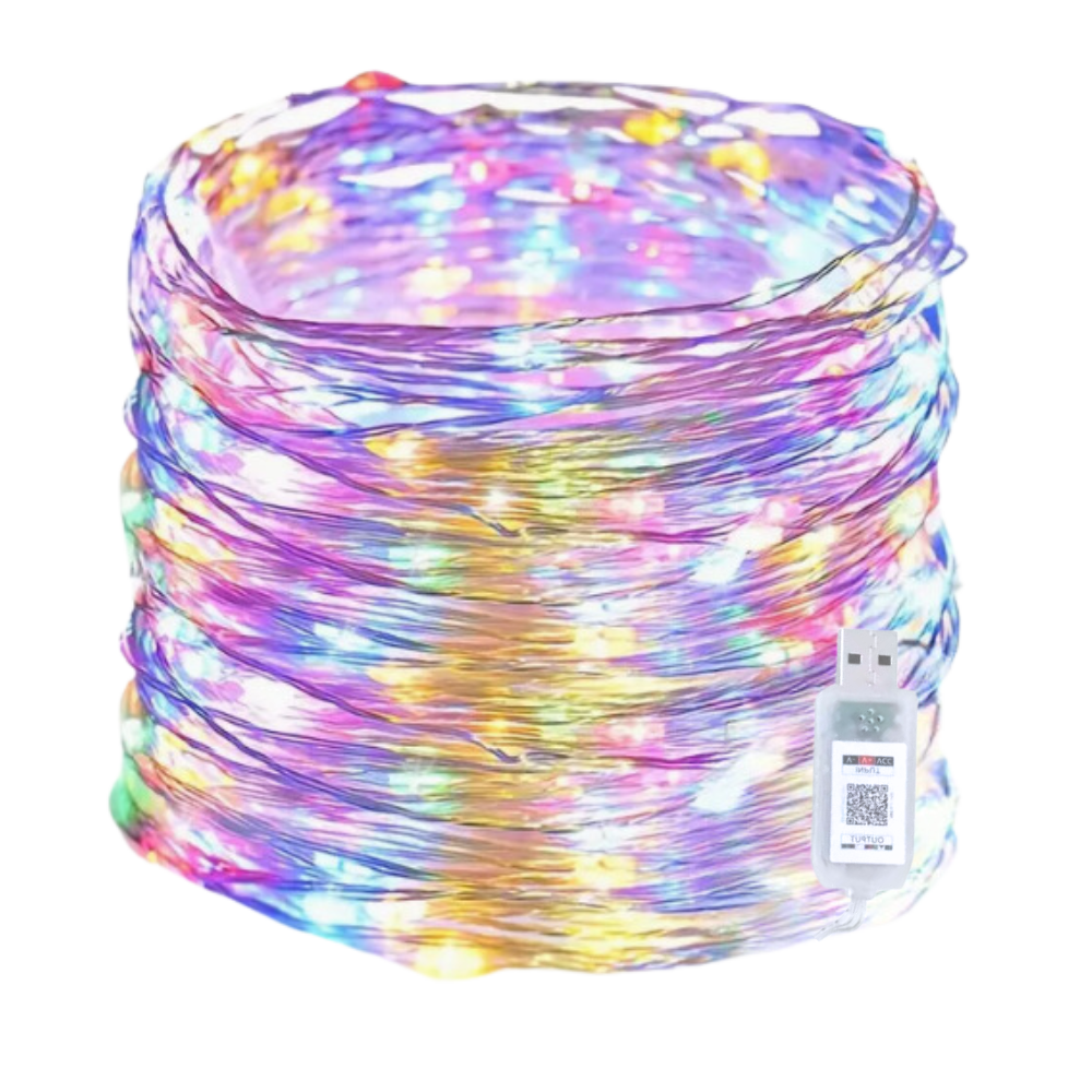 Ampolas LED USB Moocorvic com sincronização musical e luzes coloridas, comprimento de 20 metros.