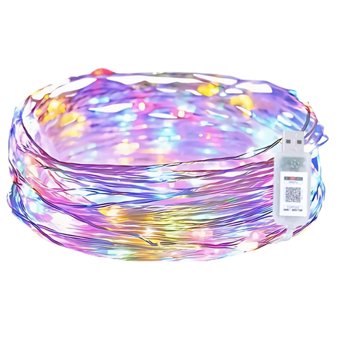 Ampolhas de LED USB Moocorvic com sincronização musical, 5 metros de luzes LED para decoração e ambientes com efeito de luzes.