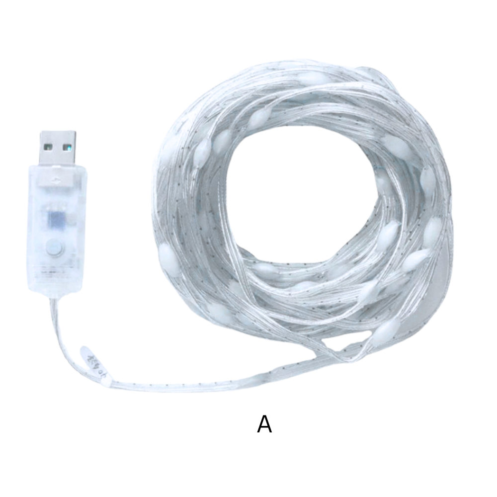 Ampolas LED USB Moocorvic com sincronização musical e luzes coloridas para ambientes modernos e decorativos.