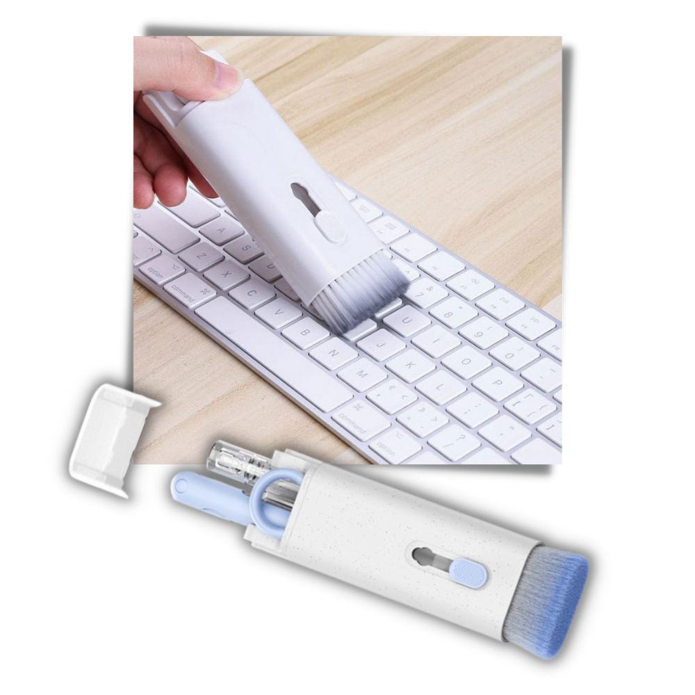 Kit de limpeza de teclado 7 em 1 da Apmemiss com escova, pano e ferramentas para computadores, ideal para higienização eficiente