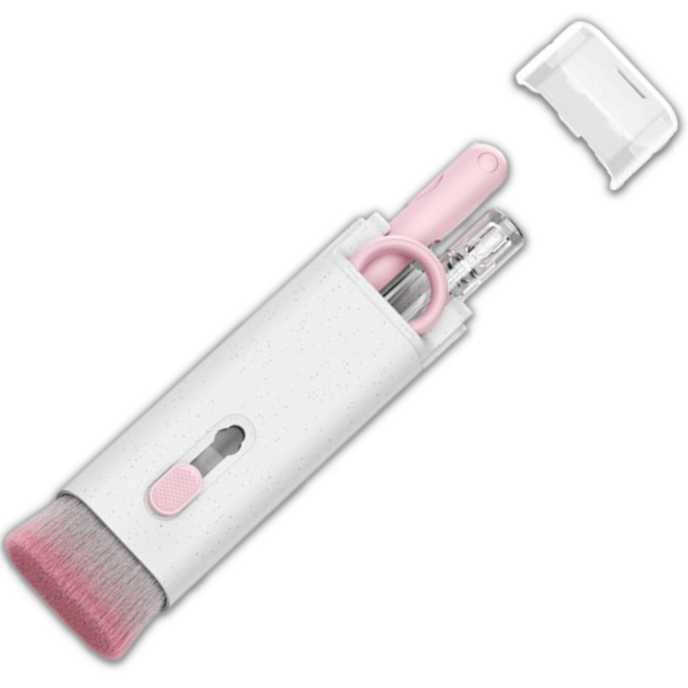 Kit de limpeza para teclado 7 em 1 da Apmemiss com escova, pincel e acessórios para computadores, na cor rosa