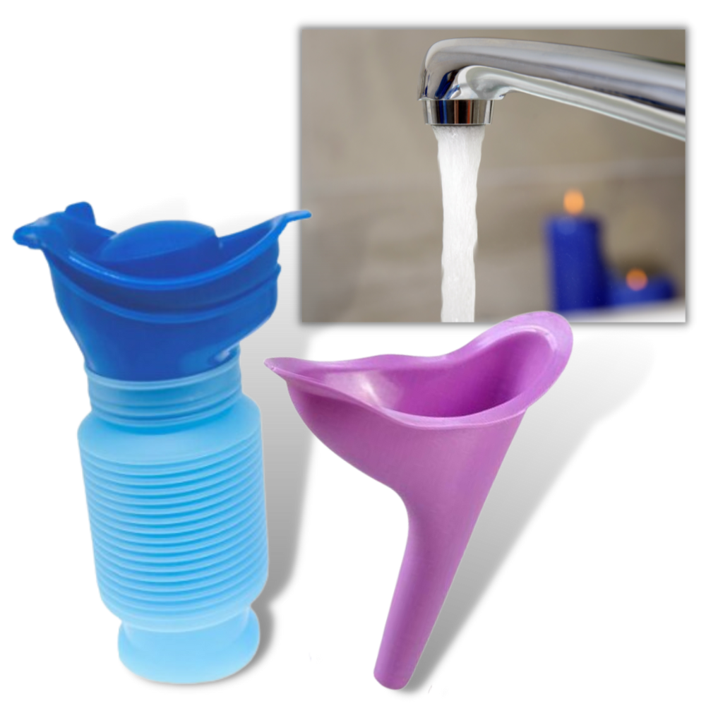 Urinoir de viagem reutilizável da Eastjing, produto para incontinência, display mostrando o design compacto e portátil.