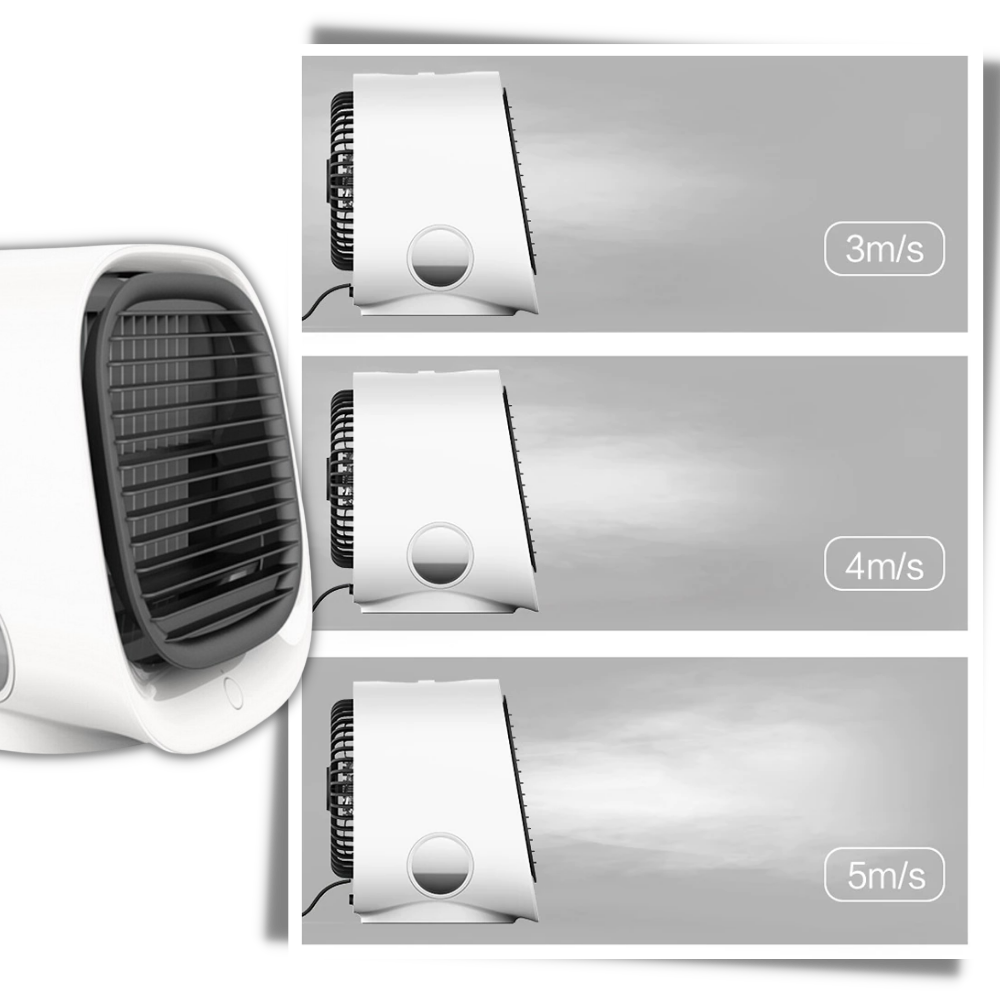 Refresher e umidificador de ar USB Monoprice Inc., compacto, com ajuste de temperatura e design moderno para ambientes internos