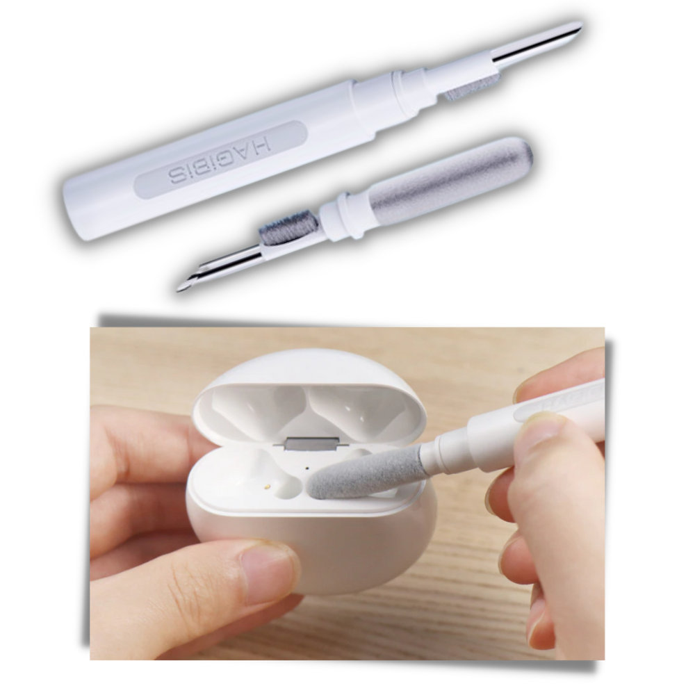 Kit de limpeza para fones de ouvido Benson com escova e cotonetes, acessório multifuncional para manter áudio limpo.