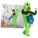 Fantasia de alienígena inflável da Amscan, traje de diversão com design durável e detalhes que parecem um alienígena verde.