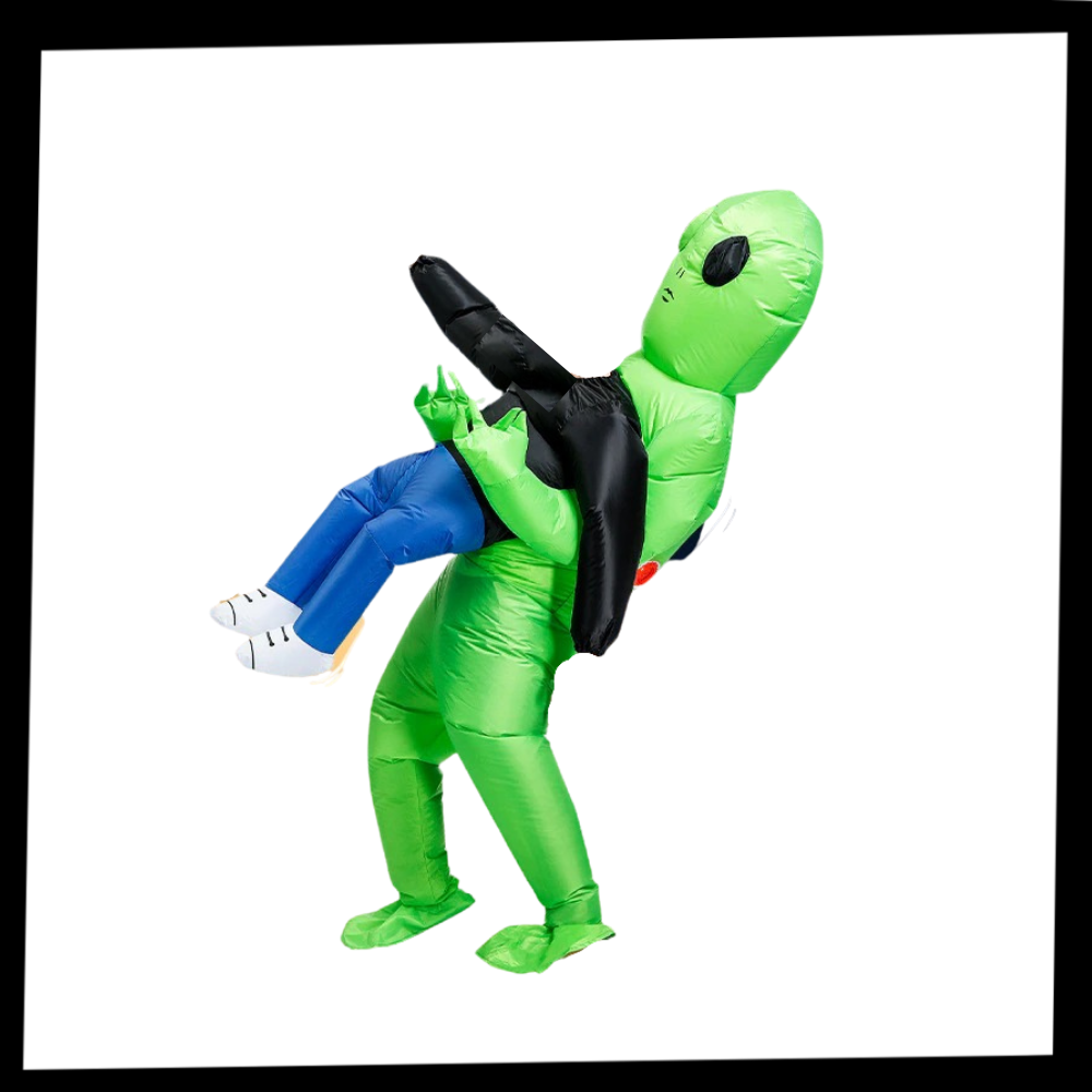 Fantástico traje de alienígena inflável da Amscan, ideal para fantasias divertidas e criativas em festas e eventos.