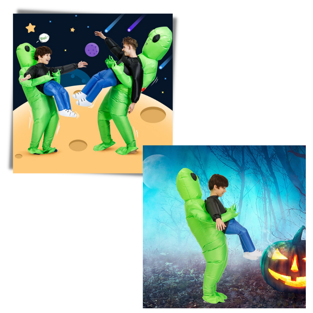 Fantasia de alienígena inflável da Amscan, traje de déguisement com design único para festas e celebrações.