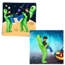 Fantasia de alienígena inflável da Amscan, traje de déguisement com design único para festas e celebrações.