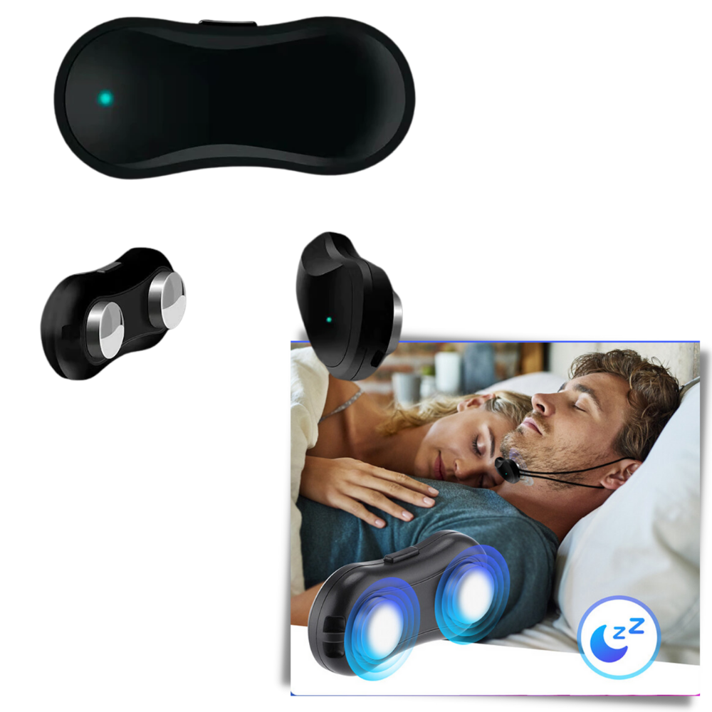 Dispositivo anti-ronco inteligente da marca Cn, ajuda a melhorar o sono, com design moderno e funcionalidade avançada.