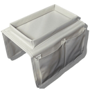 Acessório de armazenamento para braço de sofá Lemonbest, bolsa bege para organização de objetos no braço do sofá.