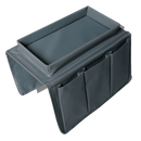Acessório para sofá Lemonbest, sac de rangement para apoio de braço cinza, com bolsos e compartimentos para organização.