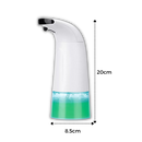 Distributeur automático de sabonete e loção Vinjoyce, corpo em plástico branco e mecanismo de acionamento sem contato.
