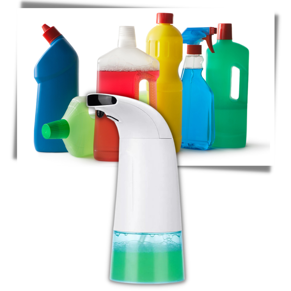 Distributeur automático de sabonete e loção Vinjoyce, compatível com diferentes tipos de sabão em embalagem ampla.