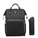 Mochila de maternidade Vbiger preta, com compartimentos espaçosos e alça ajustável, ideal para carregar itens do bebê.
