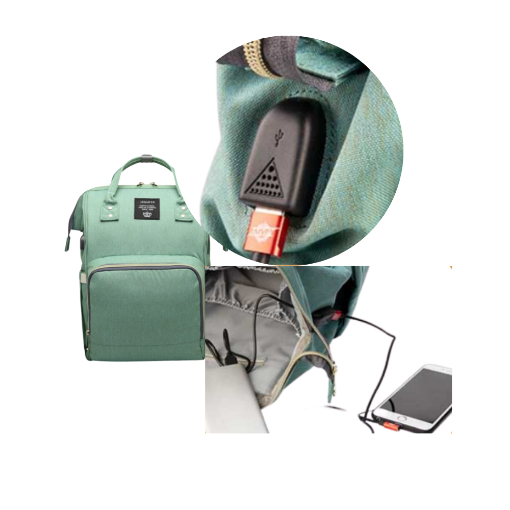 Mochila de maternidade Vbiger com compartimentos práticos, ideal para gestantes e mães, em design confortável e funcional.