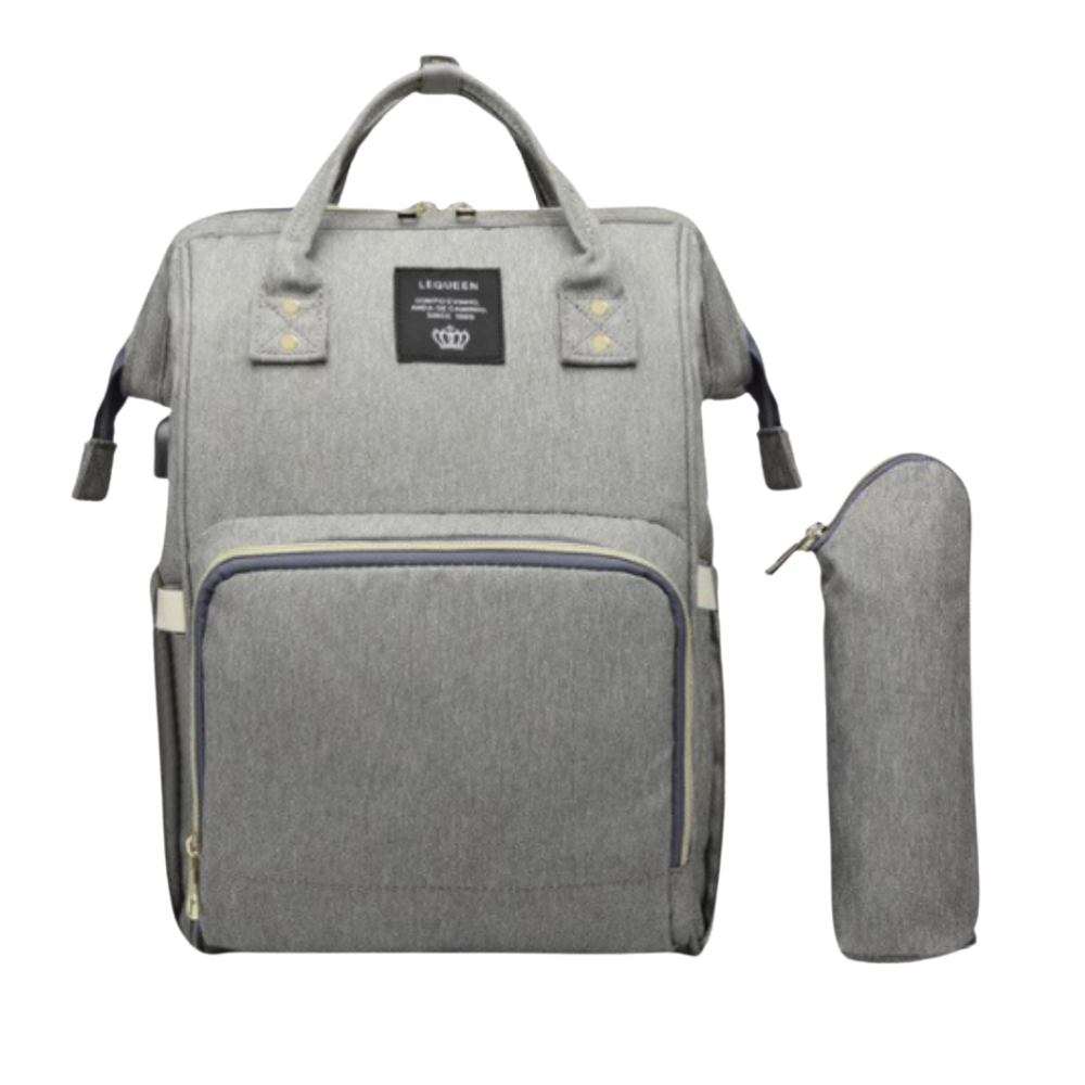 Mochila de maternidade cinza Vbiger, sac à dos espaçoso com alças ajustáveis e bolsos laterais, ideal para mães e bebês.