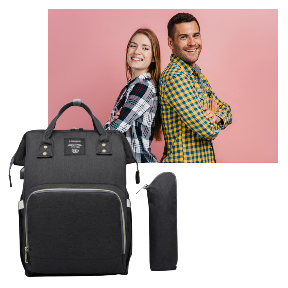 Mochila de maternidade Vbiger unissex com múltiplas compartimentos e design funcional para mães e pais.