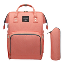Mochila de maternidade Vbiger rosa, sac à dos com compartimentos espaçosos para itens de bebê, vista frontal.