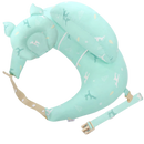 Travesseiro de maternidade Momcozy com estampa de cervo verde, ideal para amamentação e suporte confortável.