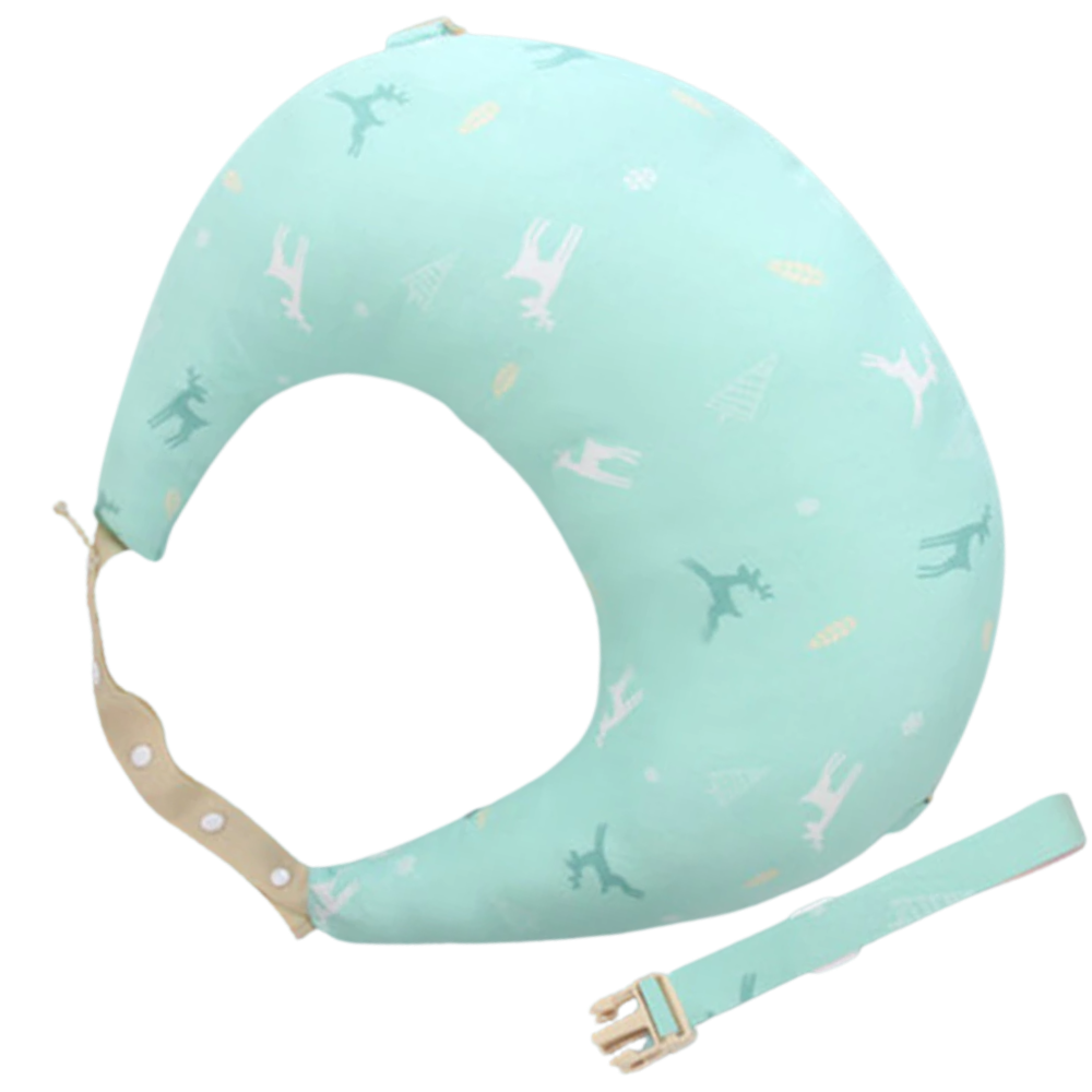 Almofada de maternidade Momcozy, almofada de amamentação verde com estampa de cervo, confortável e decorativa.