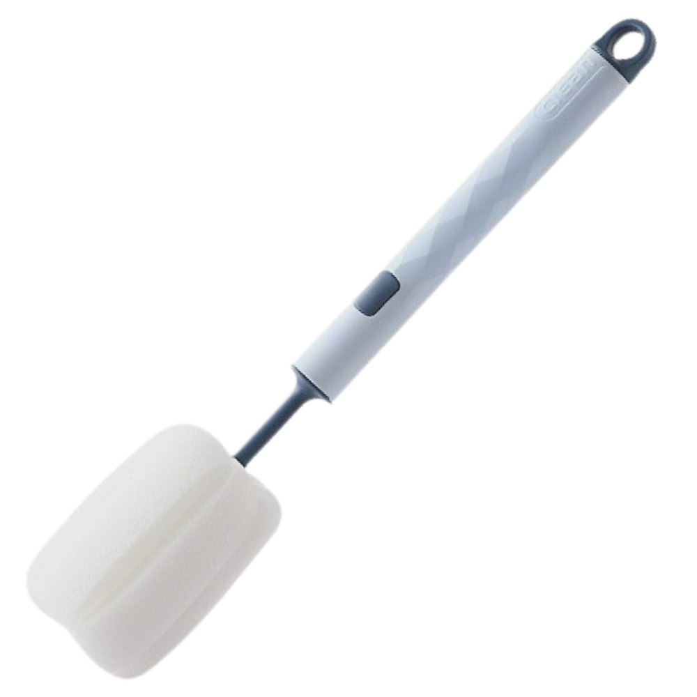 Escova e esponja de limpeza para casa Aomeily, ideal para lavar mamadeiras e utensílios domésticos, na cor azul.