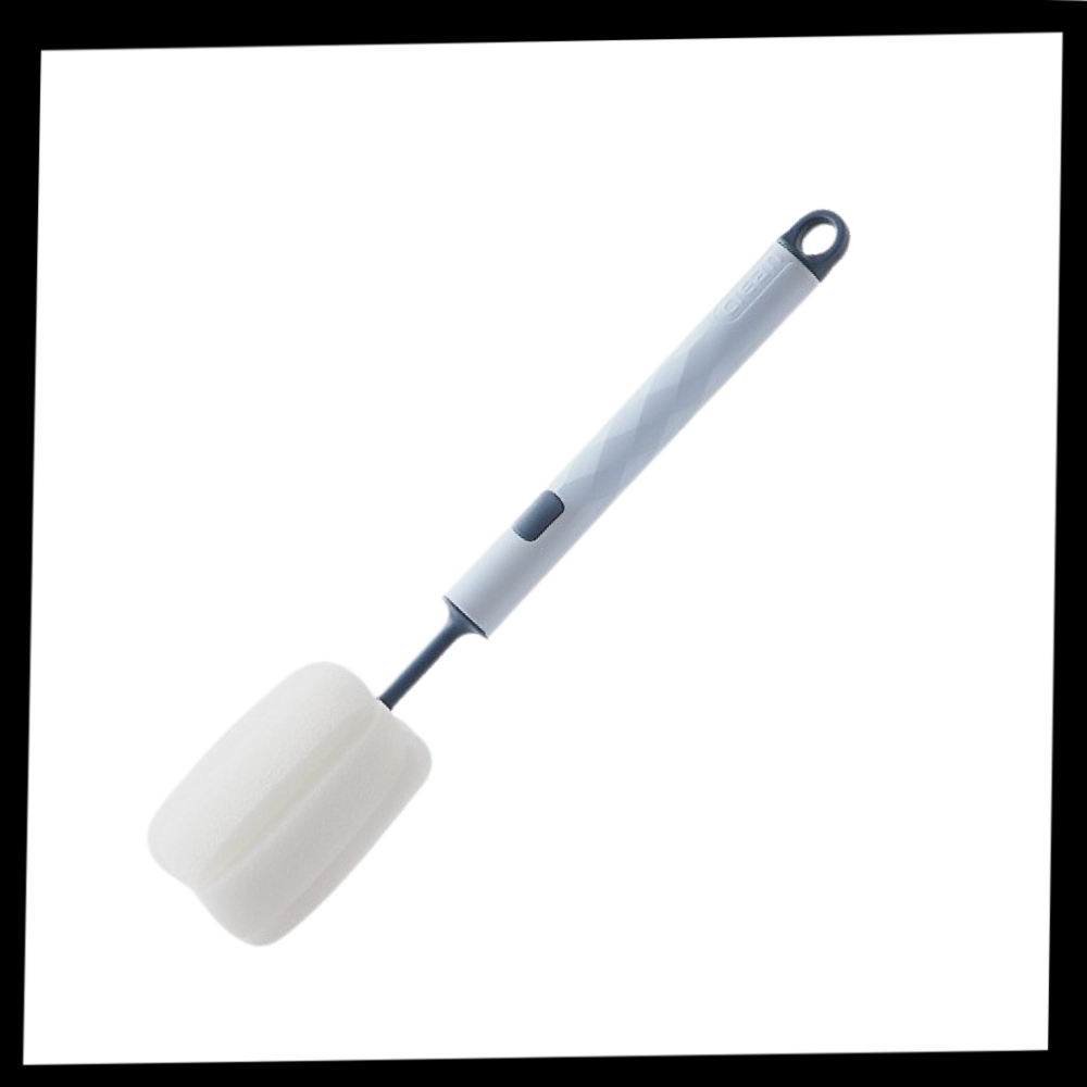 Escova de limpeza com esponja Aomeily para lavar mamadeiras e utensílios domésticos de forma eficiente.