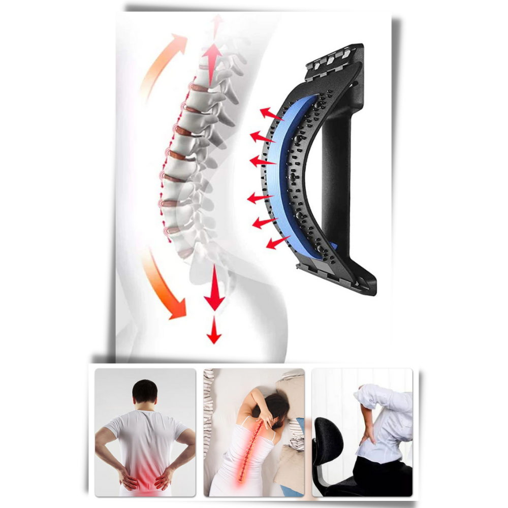 Dispositivo de alongamento e massagem dorsal Tangnade para alívio e cuidado do fortalecimento das costas.