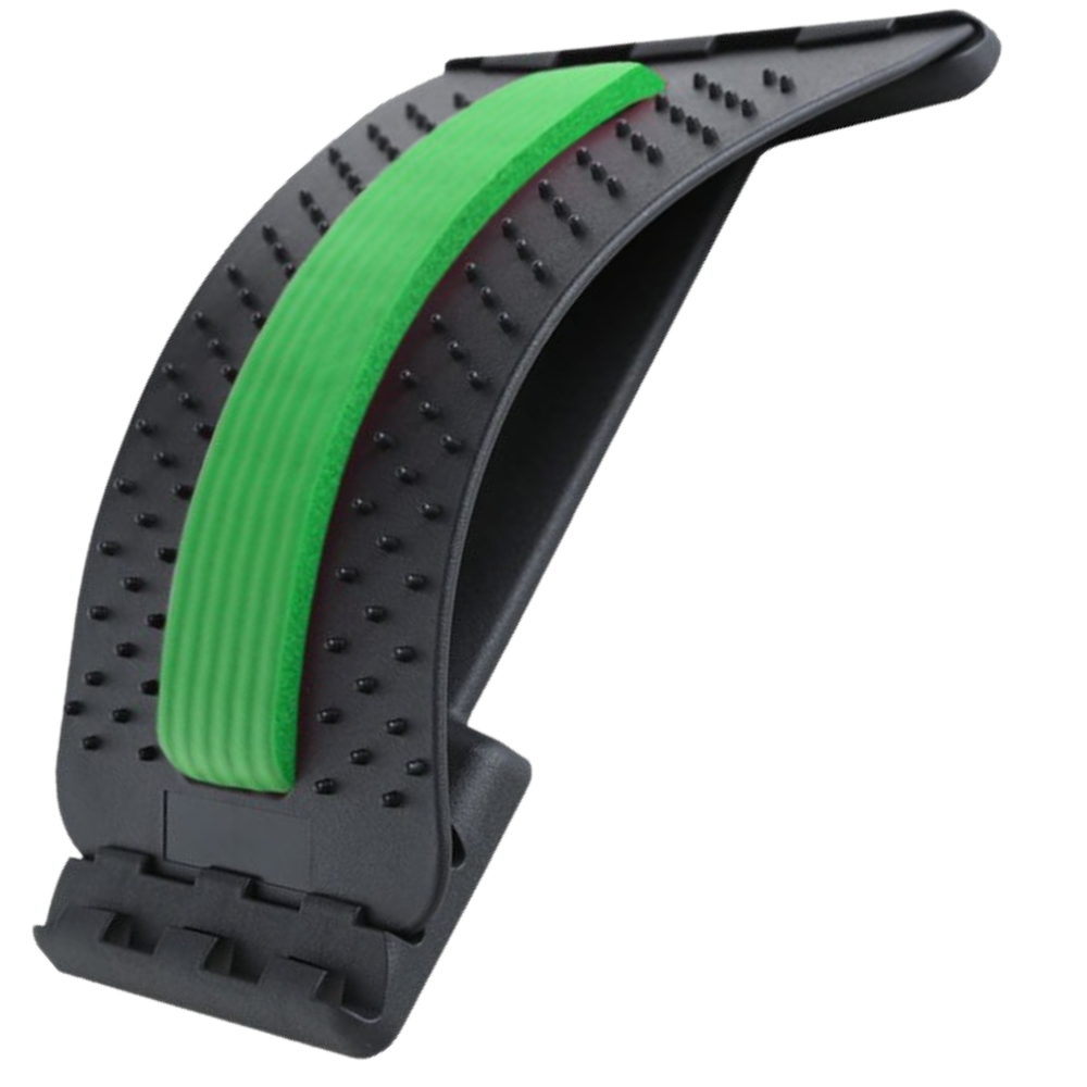 Dispositivo de alongamento e massagem dorsal Tangnade para cuidado das costas, em cor verde com design ergonômico.