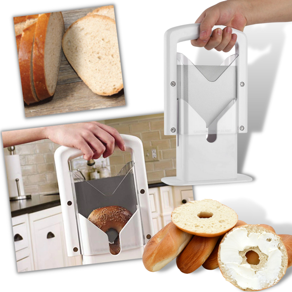 Faca portátil Cibee para cortar bagels, utensílio de cozinha compacto e prático para fatiar bagels facilmente.