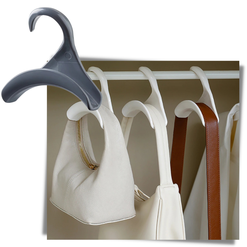 Conjunto de 2 cabides para bolsas Zochlon, organizadores de armazenamento com ganchos para pendurar bolsas e acessórios.
