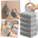 Conjunto de serviettes de microfibra de bambu, toalhas macias e absorventes em embalagem com várias unidades.