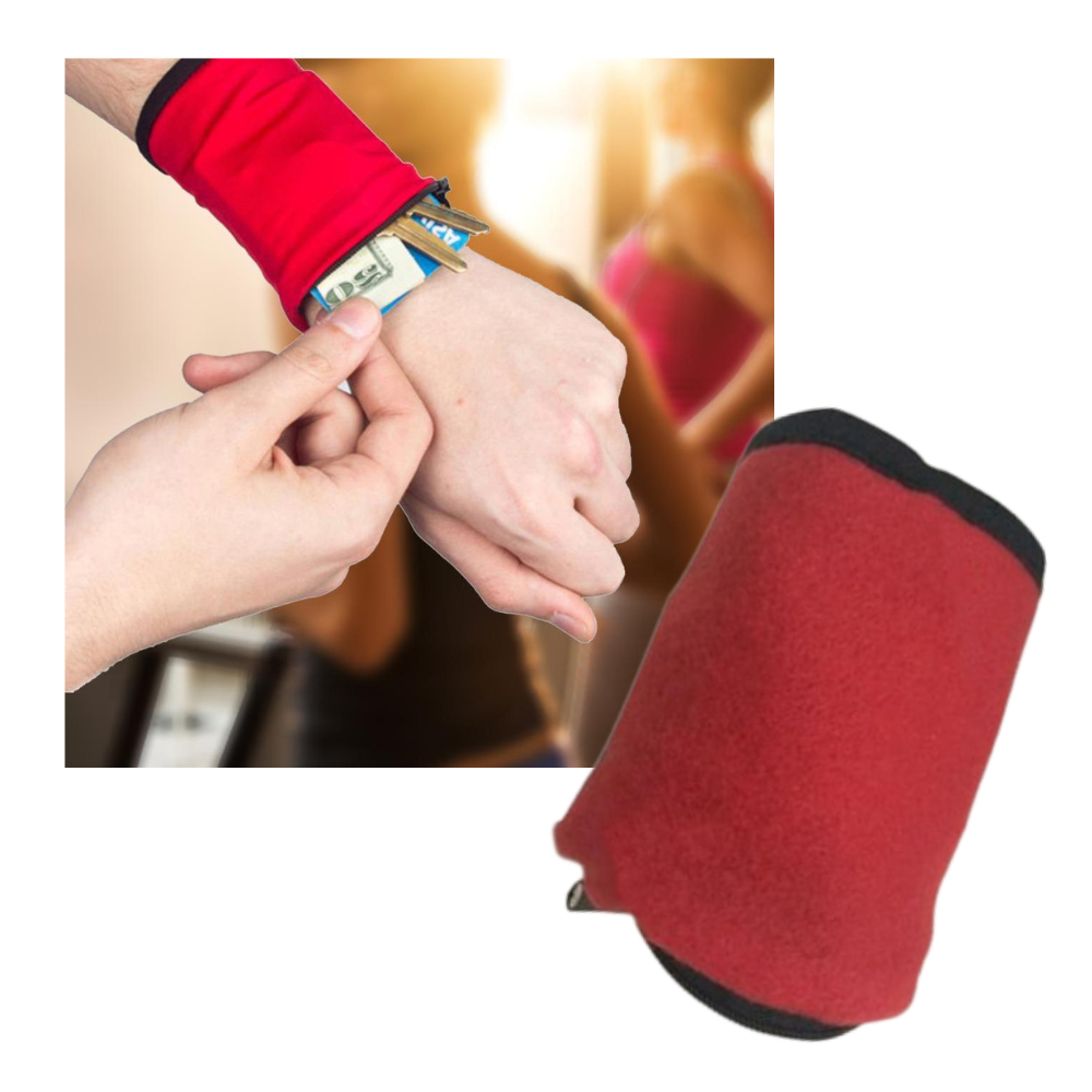 Pochete de punho Colaxi para cartões e dinheiro, com compartimentos compactos e design prático para uso diário.