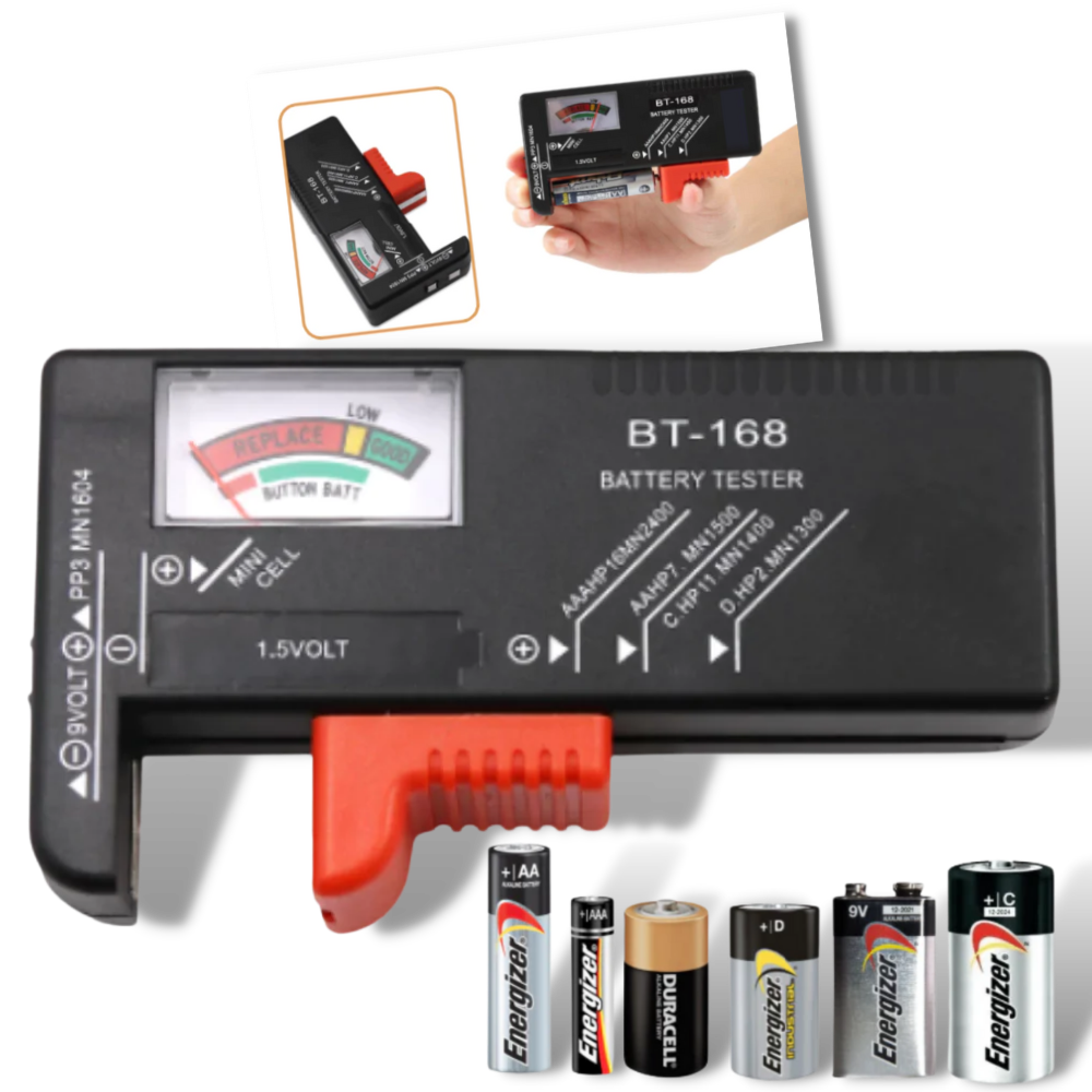 Testador de bateria de alimentação Ce Compass, dispositivo portátil para verificar a carga de baterias de forma rápida e precisa.