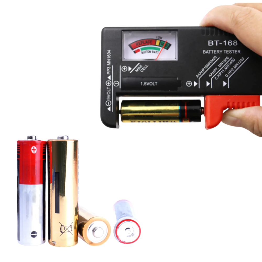 Testador de bateria portátil Ce Compass para verificar o estado de baterias de alimentação de forma rápida e prática.