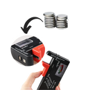 Testador de bateria Ce Compass para verificar a carga de baterias de alimentação, com visor digital e cabos conectados.
