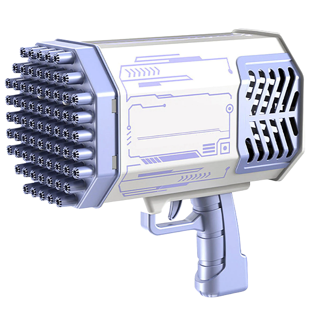 Souffleur de bolhas Bazooka Autrucker, brinquedo de atividade com 69 buracos em azul para criar bolhas de sabão.