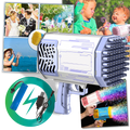 Souffleur de bolhas Bazooka Autrucker com 69 buracos, brinquedo de atividade colorido para criar bolhas de sabão.