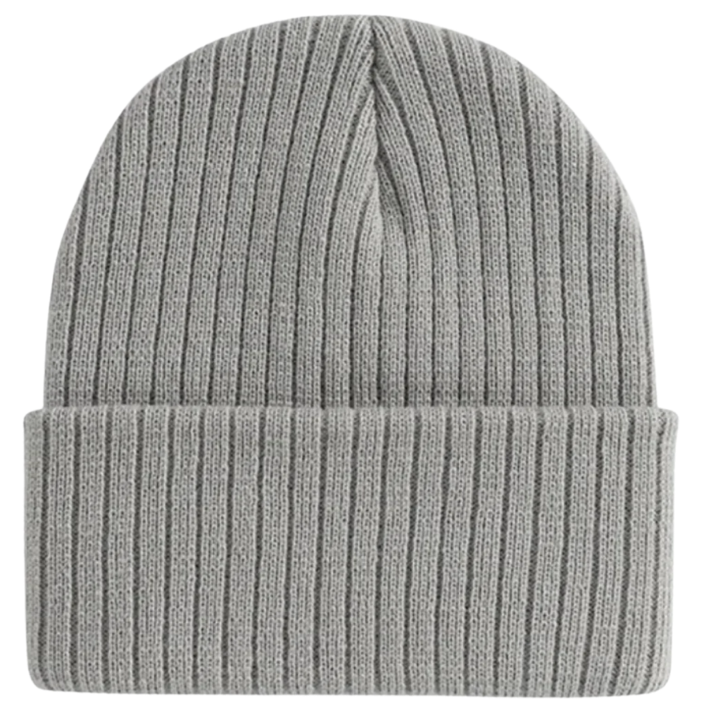 Gorro côtelé clássico cinza da Bangcool, acessório de chapéu de estilo casual e confortável para o inverno.